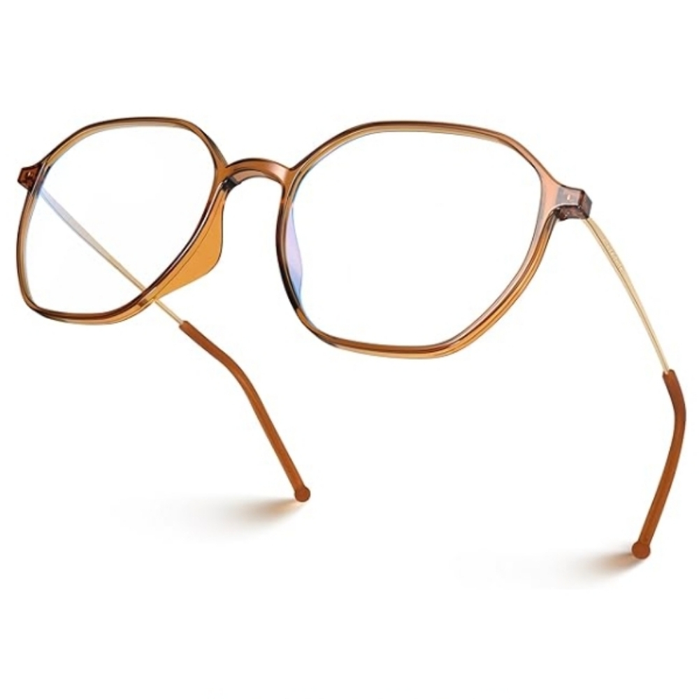 Blue Light Blocking Glasses Frame Anti Glare Eye Protection Brown Eyeglasses
